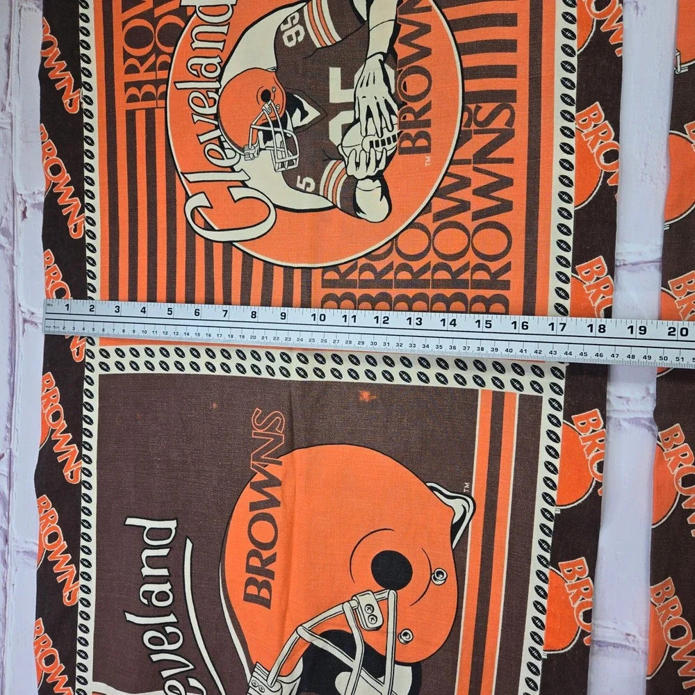 Vintage NFL Cleveland Browns Pillowcase Set Orange Brown Football Decor Standard